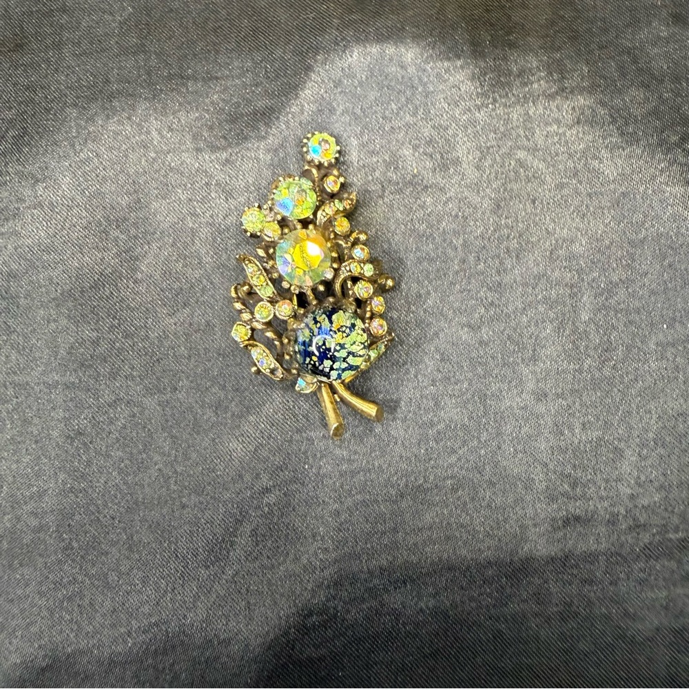 Hollycraft Vintage 1950 Floral Spray Brooch